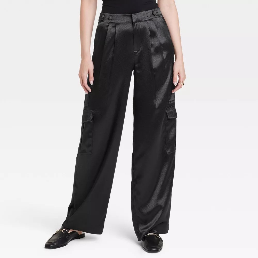 a new day Women’s Black Silky Trousers